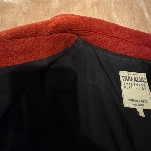 Zara Mid Length Burnt Orange Pea Coat. Size M - Picture 5 of 5